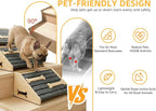 2-Pack Wooden Dog Ramp for Stairs - Natural Pine Wood Pet Step Ramp with Anti-Slip Bone Strips & Felt Padding, Stair Wedge for Small Medium Dogs, Indoor Home Safety Access for Injured Dogs