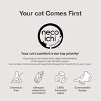 Necoichi Cardboard Cat Scratcher Bed for Indoor Cats - Cat Scratching Board, Horizontal Cat Scratch Pad Lounger with Reversible Usability and Extra Comfort for Lounge, Curved (18" Medium, Dark Cherry)