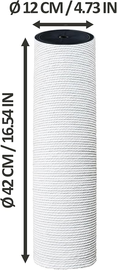 PVC Scratching Post Cotton Rope Columns for Floot to Ceiling Cat Trees, Length 42cm 16.5in
