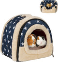 Pet Soft Guinea Pig & Rabbit Cozy Hideout House - Small Animal Bed for Guinea Pigs, Rabbits, Hamsters, Rats & Chinchillas Cave Bed (Stars)