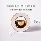 Magnetic Shopkeepers Bell for Door Opening,Golden Silk Wood Door Chimes When Door Opens,Doorbell Chime,Office Ornaments Decoration for Entrance, Fridge Sticker and Barn Door Housewarming Gift