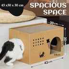 Cat Cardboard House with 2 PCS Scratching Pads，Large Cat Scratcher Bed Cat Scratchers Lounge for Indoor Cats with Corrugated Board Detachable Cat Scratcher Box for Cats.(Cactus) 1
