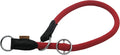 Braided Round Martingale Dog Collar, Training Collar with Slidable Stop Ring - Ideal for Large Dogs (XL(1/2") - 26" Long, Red)