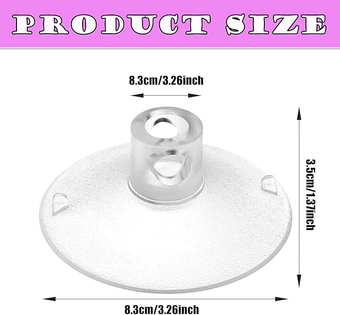 Cat Window Perch Suction Cup - 4 Pack Replacement Clear PVC Sucker Pads for Cat Hammocks, Beds, Perches - Strong & Powerful Large Suction Cups (3.4in/85mm)