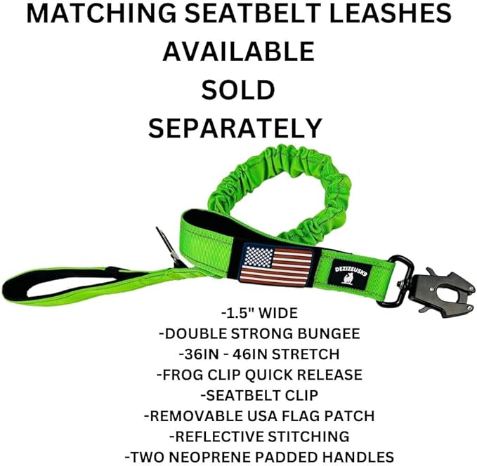 2-Inch Wide Tactical Dog Collar with Control Handle, Adjustable for Medium & Large Dogs, Military Style with Heavy-Duty Metal Buckle, USA Flag Patch & Customizable Name Plate, Training & Everyday Use