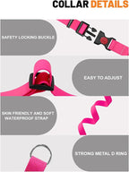 Waterproof Martingale Collar for Dogs,Easy to Clean Dog Collars with Safety Quick Release Buckle,Rubber Collar for Medium Large Dogs Walking Training (Pink, M (16.5-20.8inch))