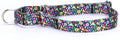 Serijoars Adjustable Martingale Dog Collar Heavy Duty Nylon Dog Collar for Medium Large Dogs Walking Training Boy and Girl Dogs (M, Strawberry Flowers)