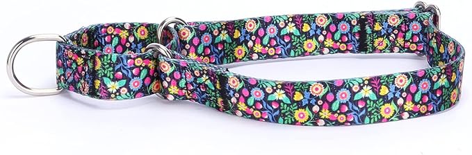 Martingale Dog Collars - Flower Multicolor Cute Patterns, Adjustable Nylon Training Dog Collar Suitable for Boy and Girl Dogs Medium Large Dogs (L, Purple)