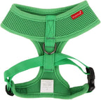 Puppia Soft Dog Harness No Choke Over-The-Head Triple Layered Breathable Mesh Adjustable Chest Belt and Quick-Release Buckle, Green, Medium