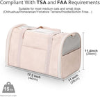 Fashion Dog Carrier Pet Carrier Airline Approved Cat Carrier for Small Dogs Cats Under 15 Lbs, Vegan Leather Collapsible Soft Sided Travel Puppy Carrier