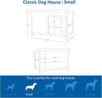 TRIXIE natura Classic Dog House - Wooden Outdoor Shelter with Weatherproof Sealer, Hinged Roof & Adjustable Legs for Small Dogs - Brown – 23.75 x 33.5 x 23 in