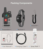 Citronella Dog Training Collar with Remote, 4 Modes Beep/Vibration/Spray/Spray Enhancement, Humane Safe Rechargeable Dog Bark Collar, IPX6 Waterproof Spray Collar, Range 300m 【Only Work with Remote】