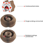 Magic Organ Cat Scratcher Board Cat Ball Adventure The Ultimate Interactive Mental Physical Exercise for Indoor Cats Toy (White and Orange, 1PCS)