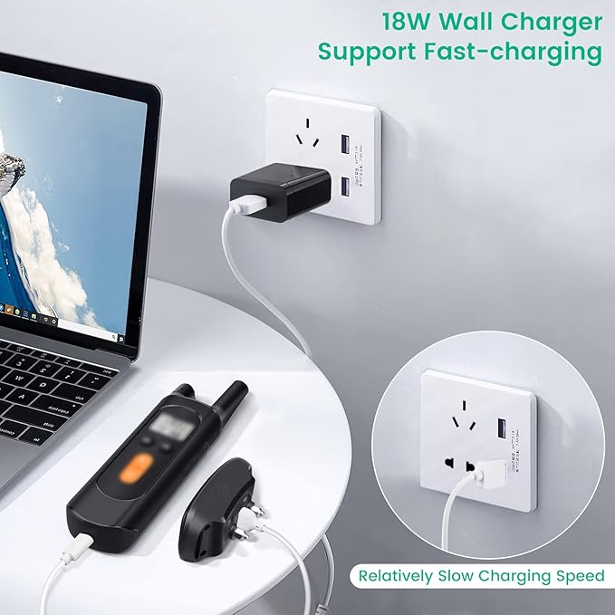 Shock Collar Charger Replacement for NVK and for UKE Dog Training Collar, with 18W Fast-Charging Power Adapter, 2.6 ft
