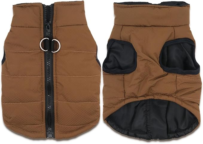 Dog Coats Warm Winter Dogs Jacket Pet Jackets Puppy Cold Weather Coat Pet Clothes for Small Dogs, Brown, Brown, Large