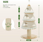 Modern Cat Tree-51.2" Cat Christmas Tree w/Thick Scratch Post(φ5.4in), Wood Cat Tower w/ 3 Condos-Heavy Duty Furniture w/Metal Frame & Replaceable Mat for Indoor Kittens, White