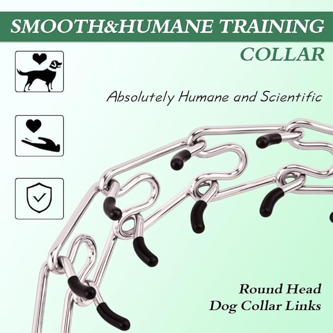 No Pull Prong Dog Collar,Adjustable Dog Pinch Training Chain Collar with Comfort Rubber Tips for Training Guidance Small Medium Large Dogs (XL)