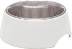Loving Pets - Retro Bowl Dog Food Water Bowl No Tip Stainless Steel Elevated Pet Bowl No Skid Spill Proof (Small, White)