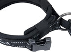 EXCELLENT ELITE SPANKER Reflective Dog Collar Classic Soft Padded Breathable Nylon Adjustable Pet Collar with Quick Release Buckle for Boy Girl Male Female Small Medium Large Dogs Training(Black-L)