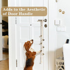 Dog Bell for Door Potty Training, Cotton Handwoven Dog Doorbell with 6 Extra Loud Bells for Dog Training, Adjustable Hanging Door Bell for Small Medium Large Dogs to Ring to Go Outside, Beige