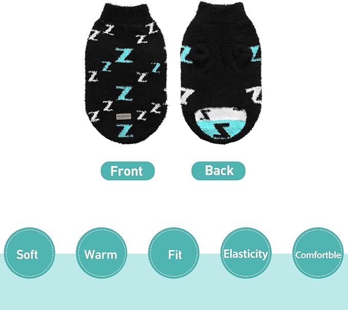 Dog Sweaters for Small Dogs Boy Girl Puppy Pullover Sweater Cold Weather Cable Knitwear Thick Warm Outfits for Chihuahua Bulldog Dachshund Pug Yorkie (Black-XS)