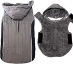 Fleece Dog Hoodie for Small Dogs Super Warm Puppy Jacket for Cold Winter Dog Coats,Grey S