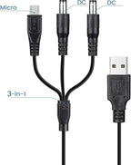 2-Pack Charger Cord for Bousnic Shock Collar RS2, RS2A and RS2B, 3-in-1 Fast-Charging Training Collar USB Cable