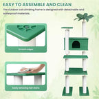 70 Inches Tall Outdoor Weatherproof Cat Tree Tower, Multi-Level, Large Cat Condo with PVC Board and Cat Scratching Posts, for Outside and Indoor