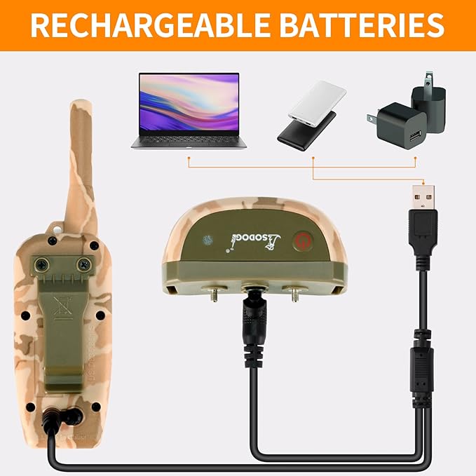 Electric Shock Collar - Dog Training Collar with Remote 2000ft, Waterproof Dog Shock Collar for Medium Large Dogs with Strong Vibration&Beep, Rechargeable E Collar with 2 Collar Straps (Desert Camo)