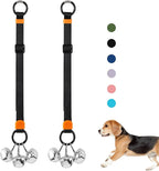 SVD.PET 2 Packs Dog Doorbells to Go Outside for Potty Training, Puppy Dog Bells with Hanging Ring Attachable to Door Knob or Anywhere Near The Door, Height Adjustable, Loud Jingle Bells (Black)