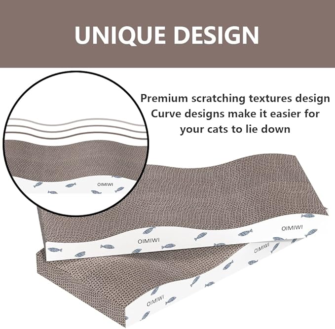 Cat Scratcher 4 PCS Pad, Cardboard with Premium Reversible Scratch Textures Design Wide Durable Scratching Pad