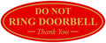 All Quality Oval DO NOT Ring DOORBELL Thank You Sign - Red/Gold Large 1 Pack