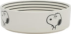 Peanuts Snoopy Dog Bowl with Bone Design – 6.5" Stoneware Water or Food Bowl for Small to Medium Dogs – Cute Cartoon Pet Dish, Durable & Easy to Clean