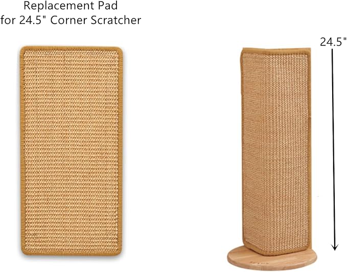 SHENGOCASE 4-Pack 11.8" x 23.6" Sisal Cat Scratching Mat Pad with Hook & Loop Tapes for Wall, Couch, Window Perch, Cat Wall Furniture