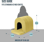 Orthopedic Dog House 2.0 - Outdoor Waterproof Dog Shelter w/Porch - Scratch Proof Indoor Pet House w/Egg-Crate Foam - Ideal for Extra Large Breeds & Fits 42-Inch Crate - 41"x27", Moonstone