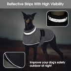KAMA BRIDAL Dog Winter Coat Warm Padded Puppy Jacket Windproof Water Resistant Clothes for Small Medium Large Pets Christmas Sweater Outfit Vest(Grey, L)
