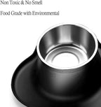 Pet Deluxe Dog Bowls Stainless Steel Dog Bowl with No Spill No Skid Silicone Mat, 24/48 oz Dog Food and Water Bowl Set Double Dog Feeder Bowl Dog Dish for Small Medium Large Sized Dogs Cats Puppy