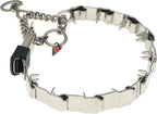 Herm Sprenger NeckTech Sport Dog Training Prong Collar with ClicLock Buckle on The Side No-Pull Collar with Swivel D-Ring Made in Germany (Stainless Steel, 19in (Neck Size up to 16in))