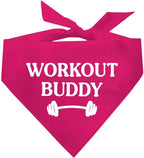 Workout Buddy Dog Bandana | 100% Cotton Adjustable Triangle | Made in USA | Workout | Sports | Gym | Hot Pink, X-Small (1095)