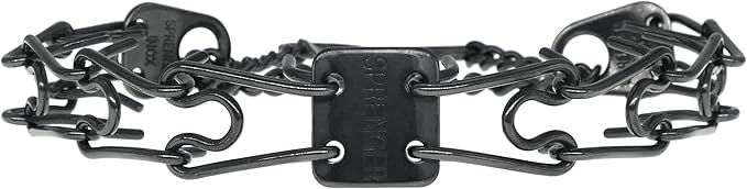 Herm Sprenger Black Stainless Steel Dog Prong Collar with Easy On Assembly Chain Professional Training Pinch Collar for Small Medium Large Dogs Made in Germany (17in X 2.25mm (Neck Size up to 13in))