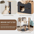 Cat Scratch Furniture Protector Mat DIY Cat Scratch Pad Self-Adhesive, Pet Scratching Post Cat Scratcher Carpet Anti Cat Scratch for Cat Tree/Door/Couch (Brown, 11.8 * 11.8 inch)