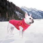 Geyecete Winter Warm Coat Waterproof Dog Winter Jacket with Harness Traction Belt,Windproof Pet Outdoor Jacket-Pink-L