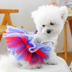 ANIAC 4th of July Girl Dog Dress with Stars Independence Puppy Clothes for Small Dog 1st Independent Day Cat Outfit Patriotic Pet Princess Tutu Skirt (Independence, Medium)