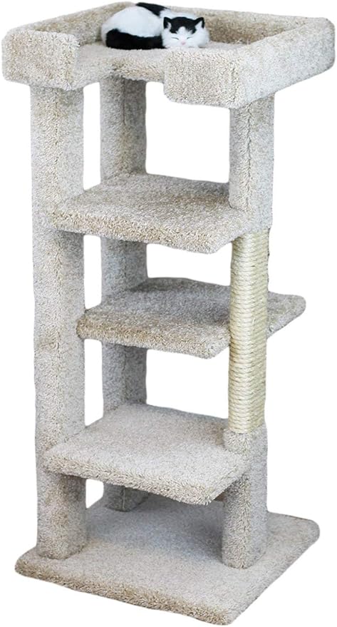 New Cat Condos 120008-Beige 4 Level Large Cat Tree