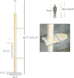 Floor-to-Ceiling Cat Tree, 4-Tier, 18.5x13.5x102.3 Inches, All Breed Sizes, Climbing and Cuddling, Fabric and Particle Board, Floor Mount