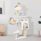 43-Inch Cat Tree,Cute Cloud Cat Tree for Kittens & Small Cats Under 6 Months 9lbs, Cat Tower with Scratching Post, Double Condos, Plush Hammock & Dangling Toys, White