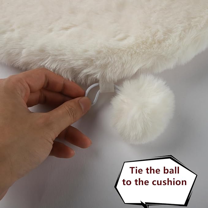 SHENGOCASE 2-Pack 14" x15.7 Faux Rabbit Fur Cat Dog Bed Cushion Pad Mat, Cat Tree Tower Replacement Cushion Pad for Window Perch Carrier House Cage Crate Kennel Furniture