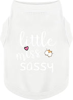Paiaite Dog Clothes Fashionable Sleeveless Pet Vest: 'Little Miss Sassy' Printed Cotton Dog Shirt, Ideal for Small, Medium, and Large Breeds, Ensuring Comfort and Breathability White 3XL