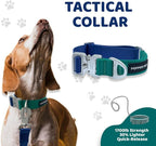 Heavy Duty Tactical Dog Collar,Metal Buckle Quick Release Collar for Large Dogs,1700 LB Strength Tested,Dual Color Nylon Collar for Walking,Training & Hunting