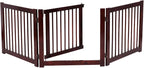 Giantex Freestanding Pet Gate with Door, 24inch 3 Panels Wooden Dog Gate with Walk Through Door, Foldable Pet Safety Puppy Fence Adjustable Pen for House Doorway Stairs